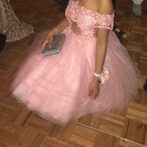 Satin Tutu Custom made Bubble Pink  Prom/ Party Cocktail Dress. Only worn once!